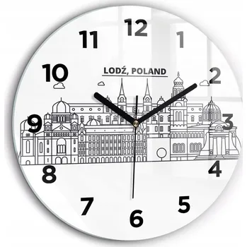 Hodiny Moderní skleněné nástěnné hodiny Loď architektura panorama průměr 60 cm