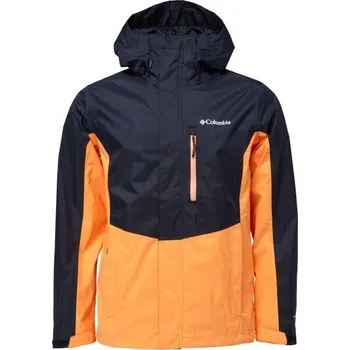 Pánská větrovka Pánská outdoorová bunda Columbia POURING ADVENTURE III JACKET S Černá, Oranžová, Bílá