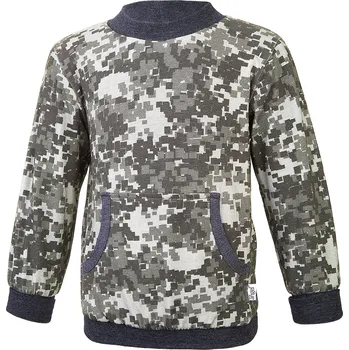 Little Angel Mikina podšitá kapsa Outlast® - pixel/tm.šedý melír Velikost oblečení: 116