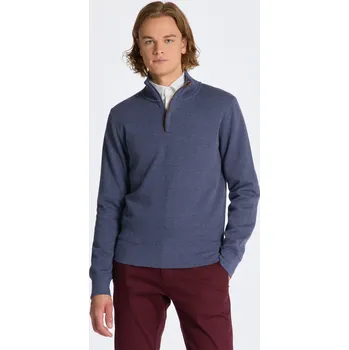 Pánská mikina MIKINA GANT SACKER RIB HALF ZIP DARK JEANSBLUE MELANGE