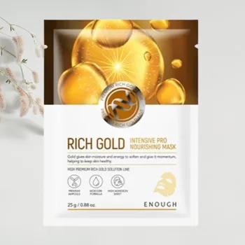 Pleťová maska ENOUGH - Rich Gold Intensive Pro Nourishing Mask - Intenzivní, vyživující, plátýnková maska - 25 g
