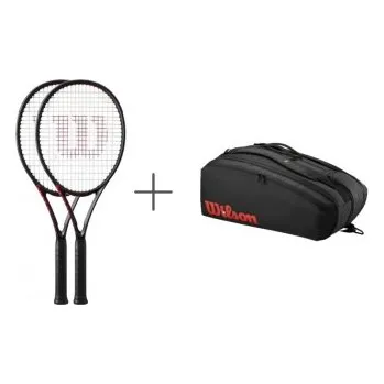 Tenisová raketa 2x Wilson CLASH 100 V3.0 + 1x Bag SUPER TOUR CLASH V3 15 L4