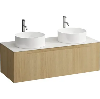 Arun - zásuvkový element 1200, s jednou zásuvkou, s výřezem vlevo a vpravo, s vrchní deskou Ardesia Bianca vč. otvoru pro baterii H4141291512501