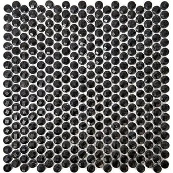 Obklad Kamenná mozaika Premium Mosaic Stone černá 30x30 cm leštěná STMOSDIA15BKP