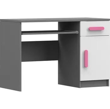Psací stůl Psací stůl SMYK II - 08, Šedá/Bílá/Růžová