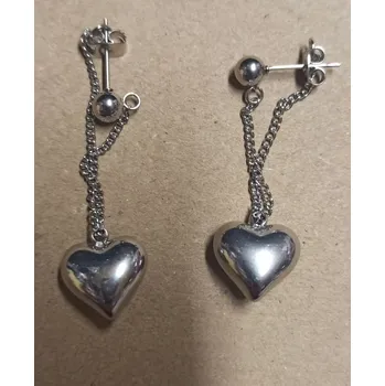 Karnevalový doplněk Náušnice srdce stříbrný