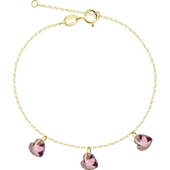 Náramek Zlatý náramek se zirkony - srdce - AP541-6559