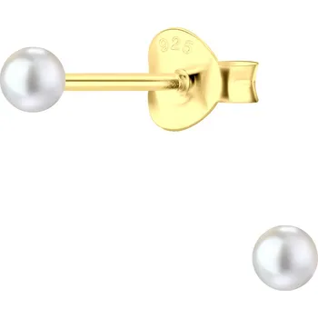Náušnice Pozlacené náušnice Pearl 3 mm Ag 925/1000