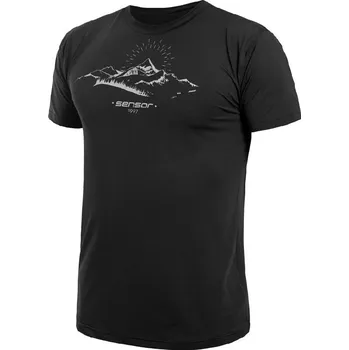 Pánské funkční triko Sensor Coolmax Tech Mountains Velikost: XXL / Barva: černá