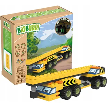 ostatní stavebnice EKOLOGICKÉ Stavebnice BiOBUDDi Jeřáb, nákladní auto, auto - Sada kostek