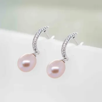 Náušnice Lillian Vassago Stříbrné visací náušnice s perlou a zirkony LLVY-SER007V