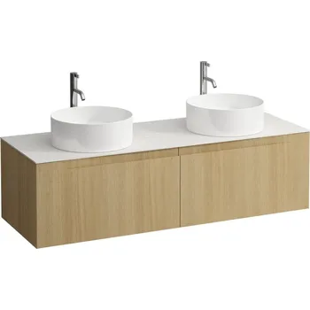 Arun - zásuvkový element 1400, se 2 zásuvkami, s výřezem vlevo a vpravo, s vrchní deskou Ardesia Bianca vč. otvoru pro baterii H4141391512501