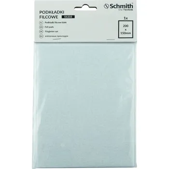 Podložka pod nábytek Filcová podložka BÍLÁ 200 x 150 mm, tloušťka 2,5 mm