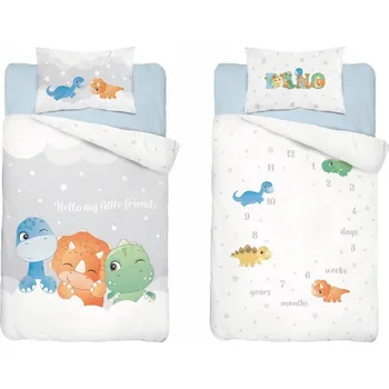 Povlečení Sada povlečení DINO 90x120 cm šedá bavlna