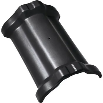 Střešní krytina Bramac - keramický drážkový hřebenáč vyrovnávací dvouhrdlý, černá glazura