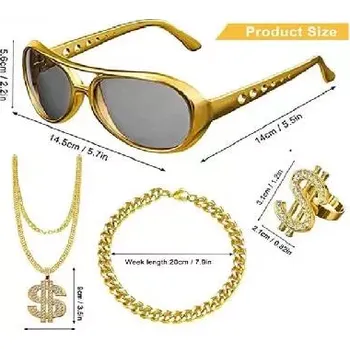 Karnevalový doplněk dovoz Sada HIP-HOP zlatá