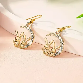 Karnevalový doplněk Náušnice zajíčci zlaté