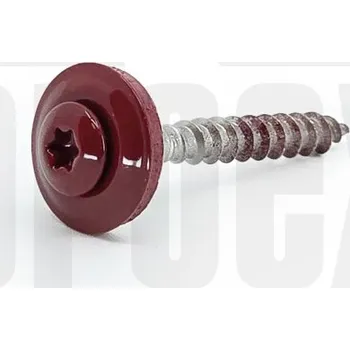 Vrut Šroub klempířský pozink. 4,8x20mm, tmavě červená RAL3009