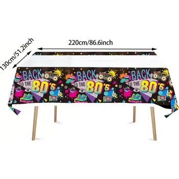 Karnevalový doplněk Ubrus 80 léta pvc