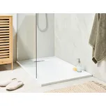 Sprchová vanička s odtokem bílá SMC 80 x 120 x 3 cm obdélníkový tvar efekt přírodního kamene minimalistický styl koupelna Beliani