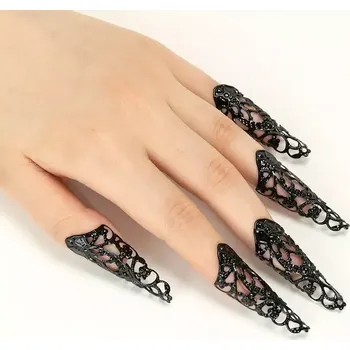 Karnevalový doplněk Nehty kovové černé - 10ks