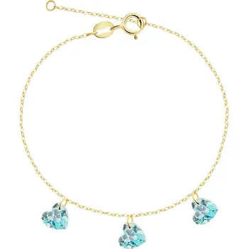 Náramek Zlatý náramek se zirkony - srdce - AP541-6568