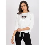 Smetanové tričko Domenica s lesklým potiskem -RV-BZ-7547.12P-ecru Velikost: S/M