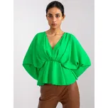 Zelená halenka Raquel v "kimono" střihu -DHJ-BZ-11979.67-green Velikost: ONE SIZE