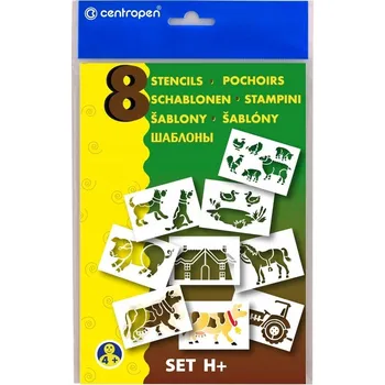 Výtvarná sada KREATIVNÍ SADA ŠABLON pro kreslení "H+" Stencils Centropen ŠABLONA