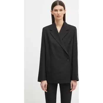 Dámské sako Vlněné sako Kenzo černá barva, jednořadé, hladké, FF52VE2589RA.99, 34, 99X