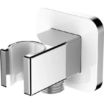 Sprchový držák OMNIRES - Nástěnné kolínko s držákem, chrom/bílá 8815CRB