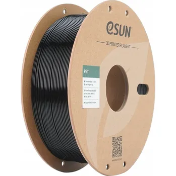 3D tisk ESUN PET Filament černý 1.75mm 1000g papírová cívka