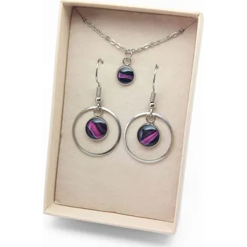 Souprava šperků Maj šperky Souprava náušnic a náhrdelníku (fialová)