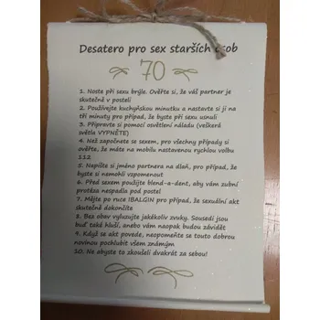 Žertovný předmět Bene Pergamen - desatero - Sex starších po 70