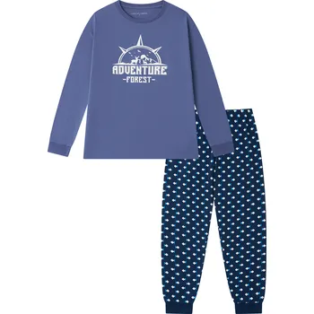 Pánské pyžamo Pánské pyžamo - Wolf S2576B, modrá Barva: Modrá, Velikost: 3XL