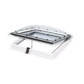 Okno Velux okno do ploché střechy elektrické CVP polykarbonát opálový, 90x120cm + kopule 0110A