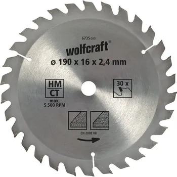 Pilový kotouč Wolfcraft Wolfcraft pilový kotouč hrubé řezy ø165x20,16 Z20 6644000
