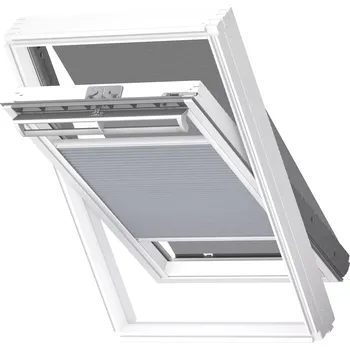 Okno Velux roleta dvojitě plisovaná FOP SWL 1163 šedá + markýza, pro MK10, bílé lišty, Standard