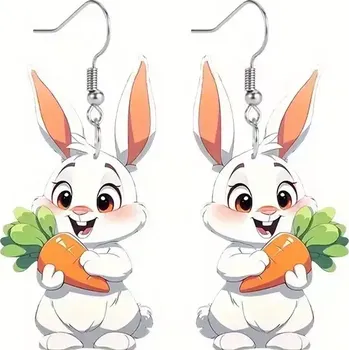 Karnevalový doplněk Náušnice zajíček s mrkvičkou