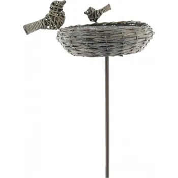 Zahradní dekorace Harasim Proutěné krmítko s plechovým vkladem 30x118 cm Hnědé