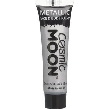 Karnevalový doplněk Líčidlo na obličej a tělo - Cosmic Moon Metallic - stříbrné 12 ml