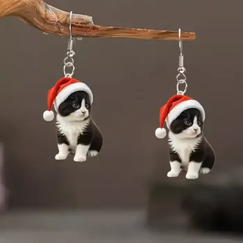 Karnevalový doplněk dovoz Náušnice vánoční kočička