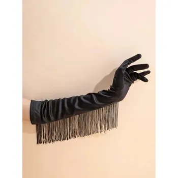 Karnevalový doplněk Rukavice s třásněmi 48cm