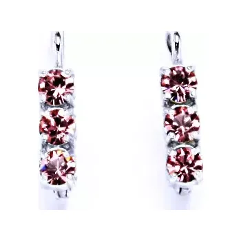 Náušnice Stříbrné náušnice Swarovski light rose - NK1323 (Stříbrné náušnice se Swarovski krystalem)