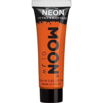 Karnevalový doplněk Líčidlo na obličej a tělo- Moon Glow Intense Neon UV - oranžová 12 ml
