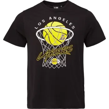 Pánské triko New Era LA LAKERS NBA NET S Černá, Žlutá, Bílá