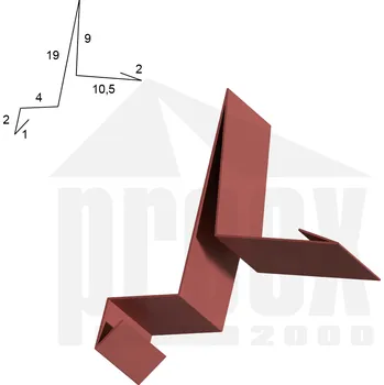 okap Závětrná lišta ocelově červená 475 mm