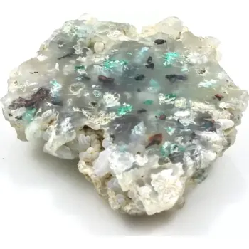 Drahý kámen Chalcedon s chryzokolem a mědí