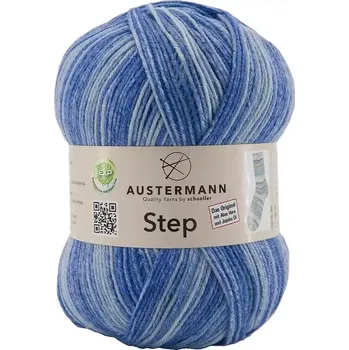 Příze Austermann Step 4 Color 360 Azur (Ponožková příze Step 4 - 360 Azur)