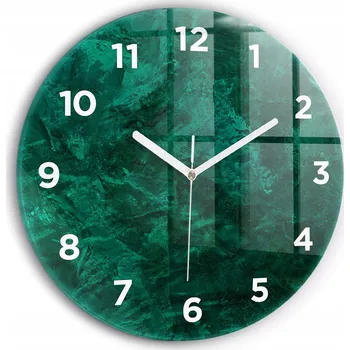 Hodiny Ozdobné nástěnné hodiny s krásnou grafikou Smaragdová stěna kulatý průměr 30 cm